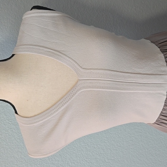 REBECCA TAYLOR Silk Pleated W/ Viscose Blend Top V Neck Midi Dress Gray Sz Small - Picture 2 of 13